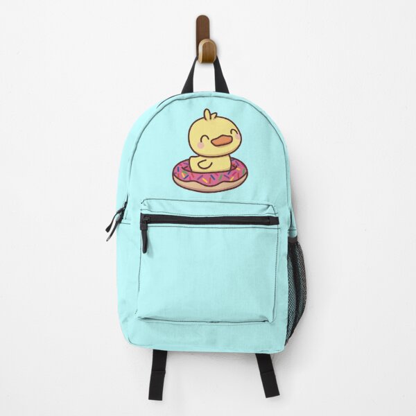 Item preview, Baby Ducky with Donut Swim Tube (light aqua background) designed and sold by Faeluna-Art.