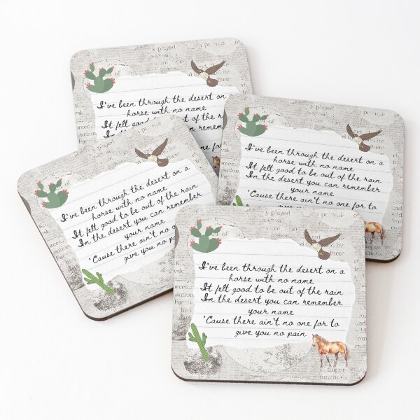 Item preview, Horse With No Name America Band 1970s Lyric Print designed and sold by Femme Pastel Collective.