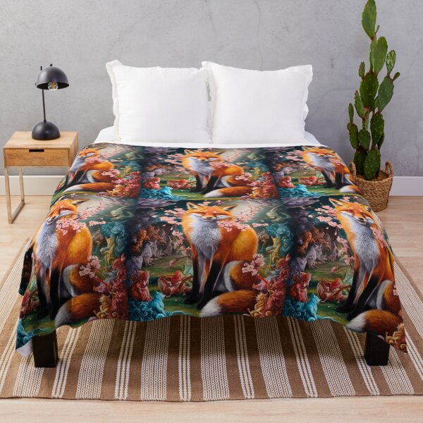 Artikelvorschau, Fuchs-Portrait. Fuchs mit Kirschblüte, Blumenfuchs, Vintage-Fuchs, Fuchs-Malerei, Hieronymus Bosch-Stil entworfen und verkauft von FoxVibes.