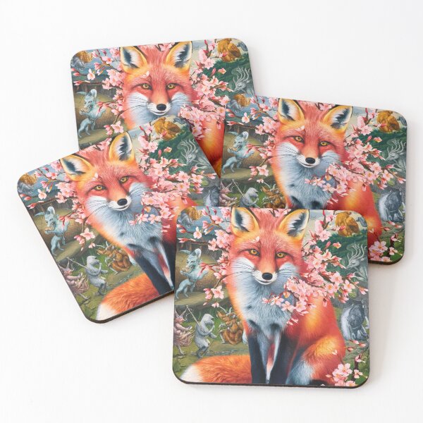Artikelvorschau, Fuchs-Portrait. Fuchs mit Kirschblüte, Blumenfuchs, Vintage-Fuchs, Fuchs-Malerei, Hieronymus Bosch-Stil entworfen und verkauft von FoxVibes.