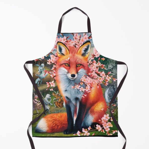 Artikelvorschau, Fuchs-Portrait. Fuchs mit Kirschblüte, Blumenfuchs, Vintage-Fuchs, Fuchs-Malerei, Hieronymus Bosch-Stil entworfen und verkauft von FoxVibes.