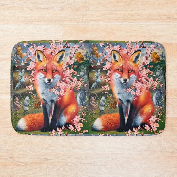 Artikelvorschau, Fuchs-Portrait. Fuchs mit Kirschblüte, Blumenfuchs, Vintage-Fuchs, Fuchs-Malerei, Hieronymus Bosch-Stil entworfen und verkauft von FoxVibes.