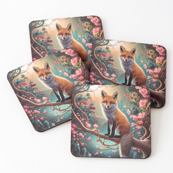 Artikelvorschau, Fuchs-Portrait. Fuchs mit Kirschblüte, Blumenfuchs, Vintage-Fuchs, Fuchs-Malerei, Hieronymus Bosch-Stil entworfen und verkauft von FoxVibes.