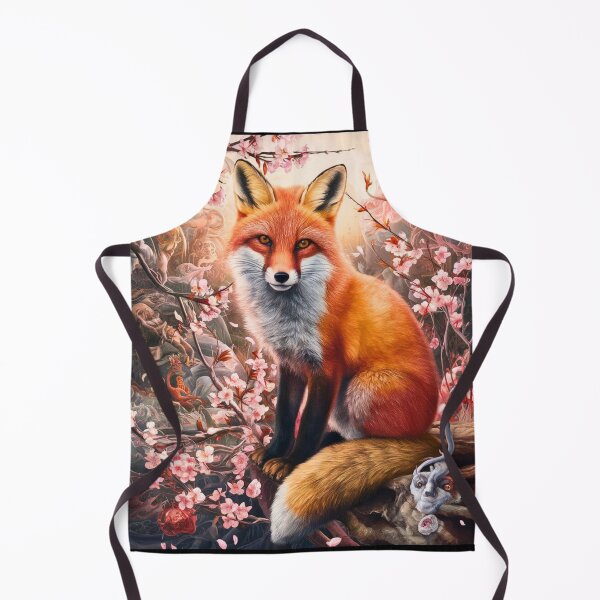 Artikelvorschau, Fuchs-Portrait. Fuchs mit Kirschblüte, Blumenfuchs, Vintage-Fuchs, Fuchs-Malerei, Hieronymus Bosch-Stil entworfen und verkauft von FoxVibes.