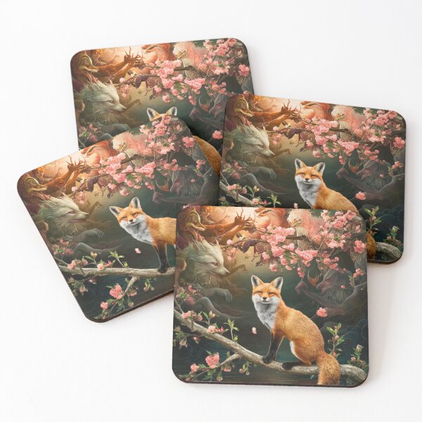Artikelvorschau, Fuchs-Portrait. Fuchs mit Kirschblüte, Blumenfuchs, Vintage-Fuchs, Fuchs-Malerei, Hieronymus Bosch-Stil entworfen und verkauft von FoxVibes.