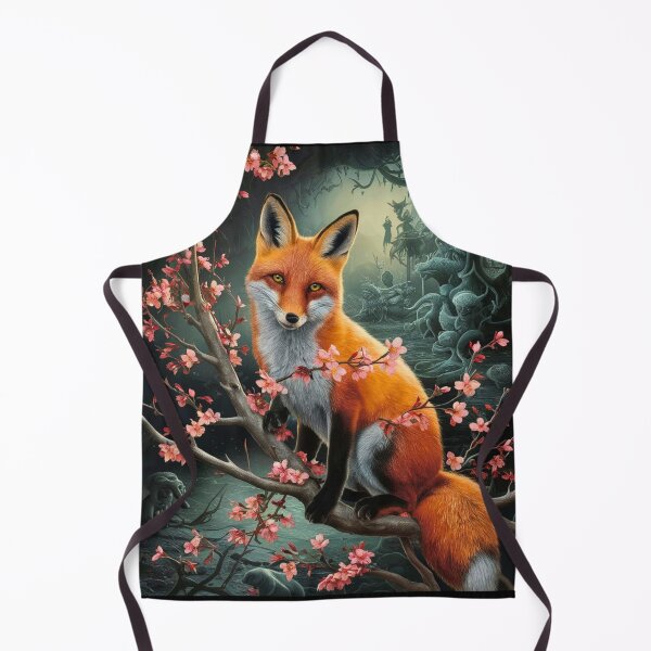 Artikelvorschau, Fuchs-Portrait. Fuchs mit Kirschblüte, Blumenfuchs, Vintage-Fuchs, Fuchs-Malerei, Hieronymus Bosch-Stil entworfen und verkauft von FoxVibes.
