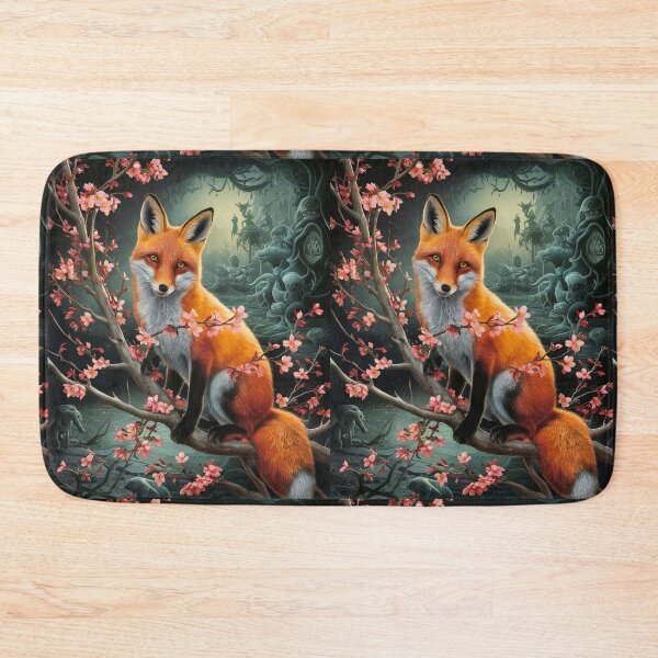 Artikelvorschau, Fuchs-Portrait. Fuchs mit Kirschblüte, Blumenfuchs, Vintage-Fuchs, Fuchs-Malerei, Hieronymus Bosch-Stil entworfen und verkauft von FoxVibes.