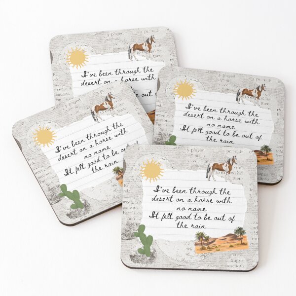 Item preview, Horse With No Name America Band 1970s Lyric Print designed and sold by Femme Pastel Collective.