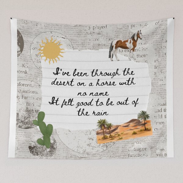 Item preview, Horse With No Name America Band 1970s Lyric Print designed and sold by Femme Pastel Collective.