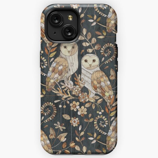Wooden Wonderland Barn Owl Collage iPhone Tough Case