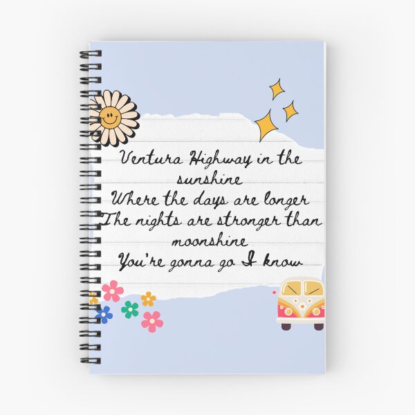 Item preview, Ventura Highway America Band 1970s Lyric Print designed and sold by Femme Pastel Collective.