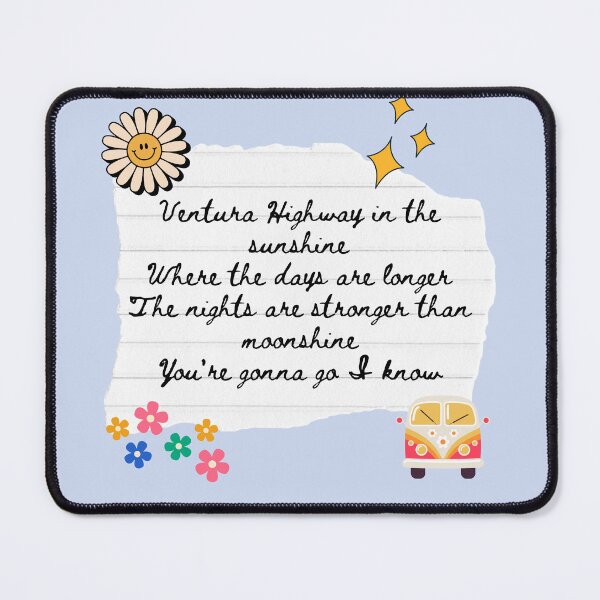 Item preview, Ventura Highway America Band 1970s Lyric Print designed and sold by Femme Pastel Collective.
