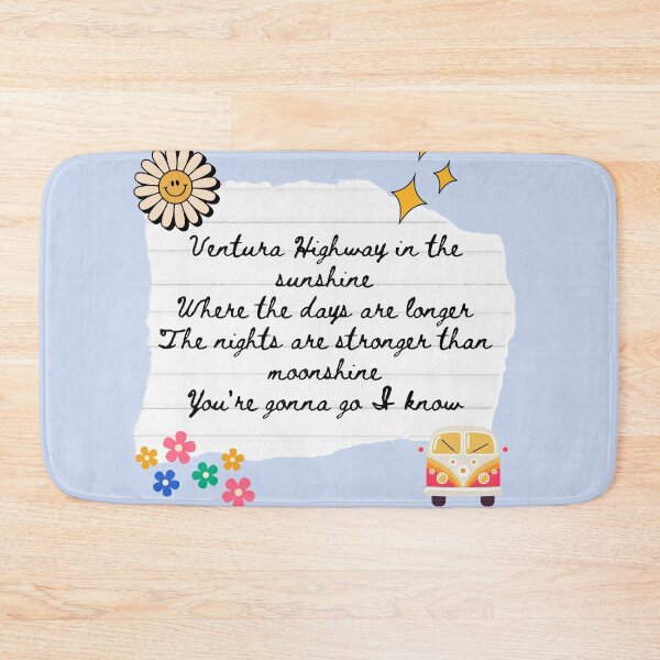 Item preview, Ventura Highway America Band 1970s Lyric Print designed and sold by Femme Pastel Collective.