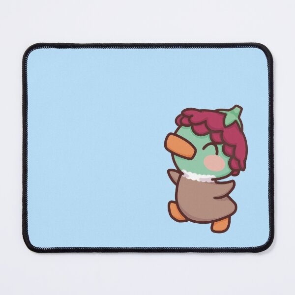 Item preview, Happy Baby Mallard with Flower Hat (light aqua background) designed and sold by Faeluna-Art.