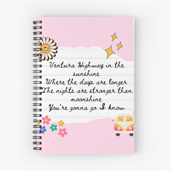 Item preview, Ventura Highway America Band 1970s Lyric Print designed and sold by Femme Pastel Collective.