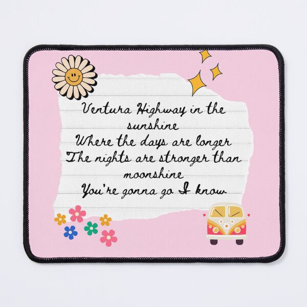 Item preview, Ventura Highway America Band 1970s Lyric Print designed and sold by Femme Pastel Collective.