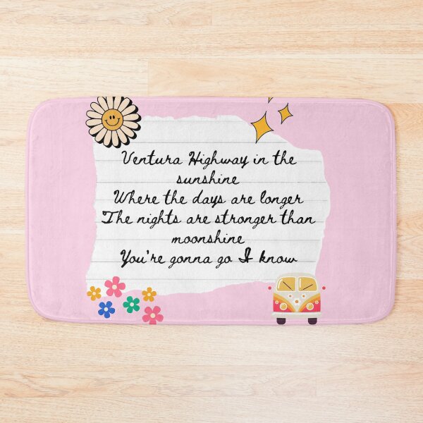 Item preview, Ventura Highway America Band 1970s Lyric Print designed and sold by Femme Pastel Collective.
