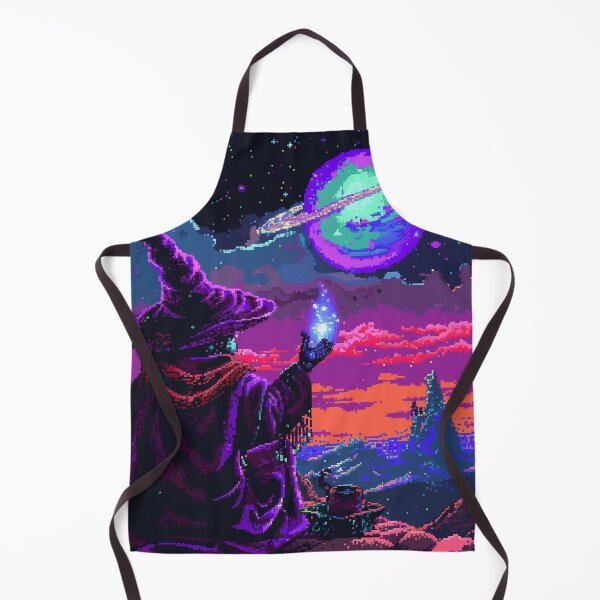 Item preview, Wizard Pixel Psychedelic 8-Bit Retro Space Galaxy designed and sold by Kaos-Bit.