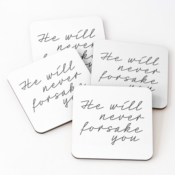 Item preview, He Will Never Forsake You Scripture | Biblical Words of Positive Affirmation | Christian Bible Verse Designs designed and sold by InHisImageGifts.