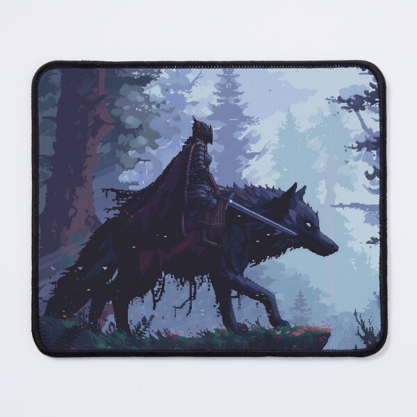 Item preview, Wolf Knight Pixel Fantasy Forest 8-Bit Retro designed and sold by Kaos-Bit.