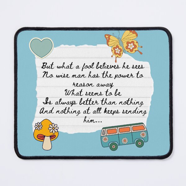 Item preview, What A Fool Believes 1970s Lyric Print designed and sold by Femme Pastel Collective.