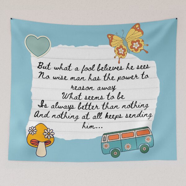 Item preview, What A Fool Believes 1970s Lyric Print designed and sold by Femme Pastel Collective.