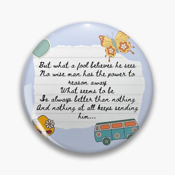 Item preview, What A Fool Believes 1970s Lyric Print designed and sold by Femme Pastel Collective.