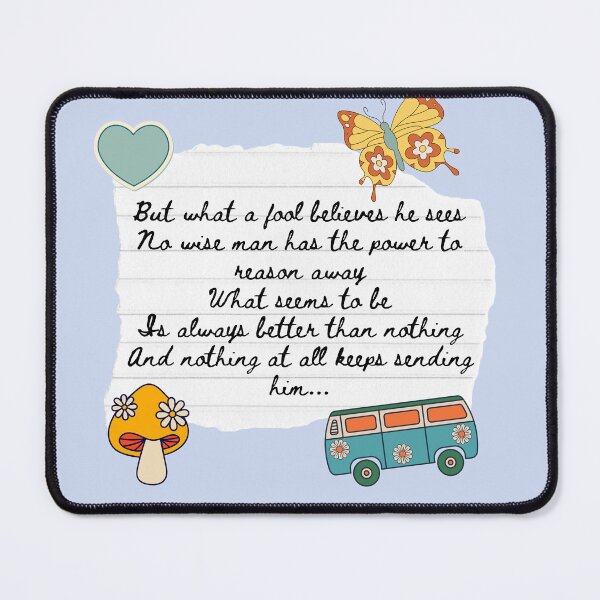 Item preview, What A Fool Believes 1970s Lyric Print designed and sold by Femme Pastel Collective.