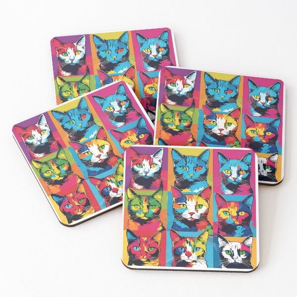 Item preview, Colorful cats in  pop art style designed and sold by RockyTees1.