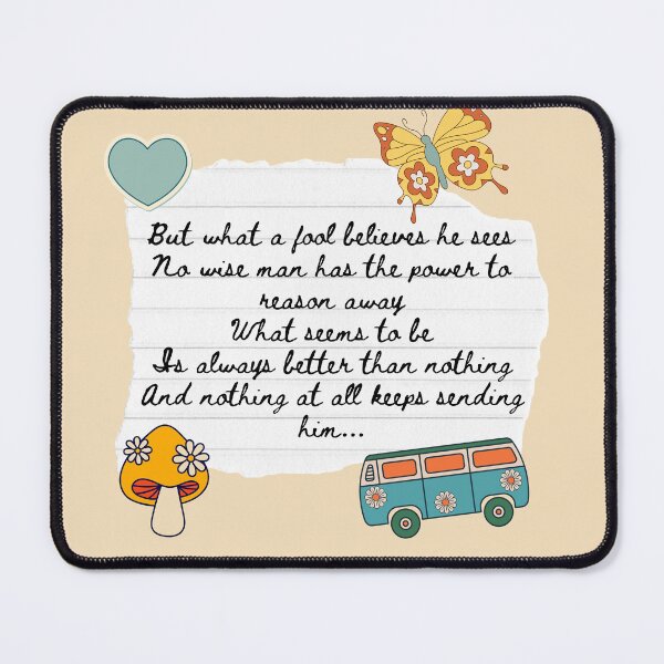 Item preview, What A Fool Believes 1970s Lyric Print designed and sold by Femme Pastel Collective.
