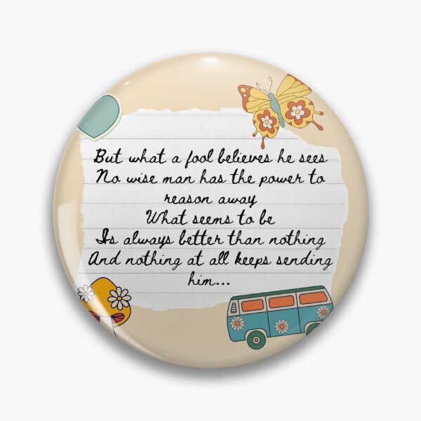 Item preview, What A Fool Believes 1970s Lyric Print designed and sold by Femme Pastel Collective.