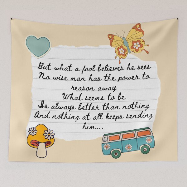 Item preview, What A Fool Believes 1970s Lyric Print designed and sold by Femme Pastel Collective.