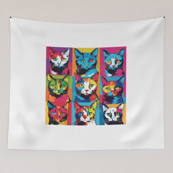 Item preview, Colorful cats in  pop art style designed and sold by RockyTees1.