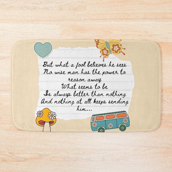 Item preview, What A Fool Believes 1970s Lyric Print designed and sold by Femme Pastel Collective.