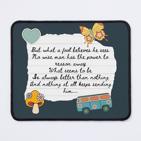 Item preview, What A Fool Believes 1970s Lyric Print designed and sold by Femme Pastel Collective.
