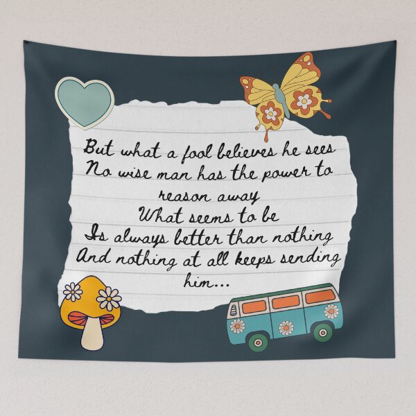 Item preview, What A Fool Believes 1970s Lyric Print designed and sold by Femme Pastel Collective.