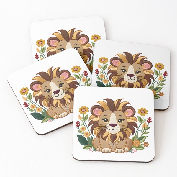 Item preview, Adorable Lion with Flowers designed and sold by MrKATORSKI.