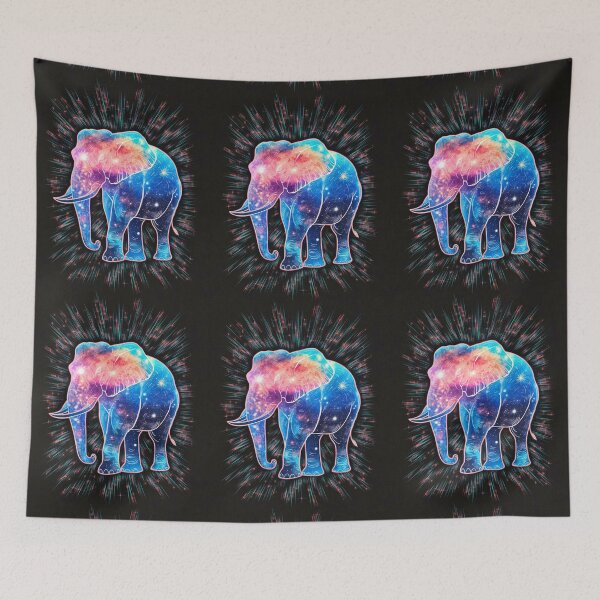 Item preview, Elephant Silhouette. Psychedelic elephant, Fantasy Elephant, colorful elephant designed and sold by ElephantVibes.
