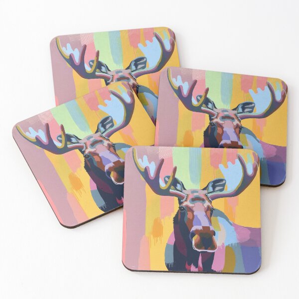 Item preview, Bull Moose in Modern Pastel Colors designed and sold by RiverwoodGiftCo.