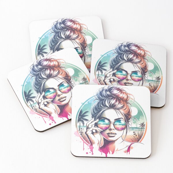 Item preview, Messy Bun Babe on Beach - Reflection designed and sold by Explicitly-Random.