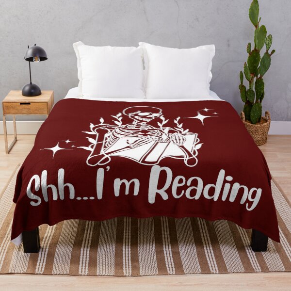 Item preview, Shh... I'm Reading Skeleton Bookish Aesthetic Book Lover designed and sold by BookishSerena.