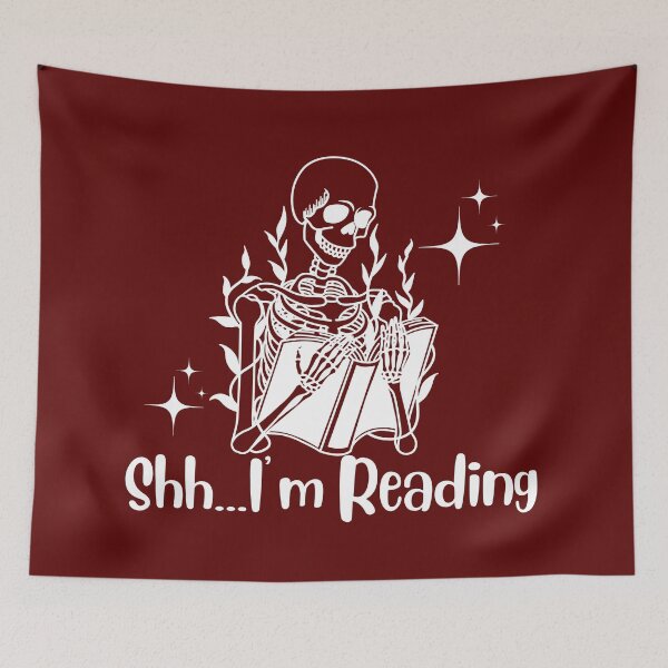 Item preview, Shh... I'm Reading Skeleton Bookish Aesthetic Book Lover  designed and sold by BookishSerena.