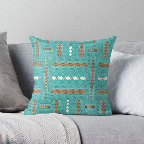 Pattern, design, tracery, weave, composition, frame, colours, fashionable Throw Pillow