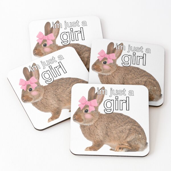 Item preview, im just a girl quote bunny designed and sold by SillyLittleSnek.
