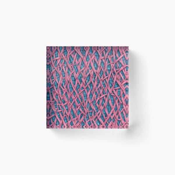Item preview, Abstract Pink and Blue Wicker Pattern designed and sold by calibrit.