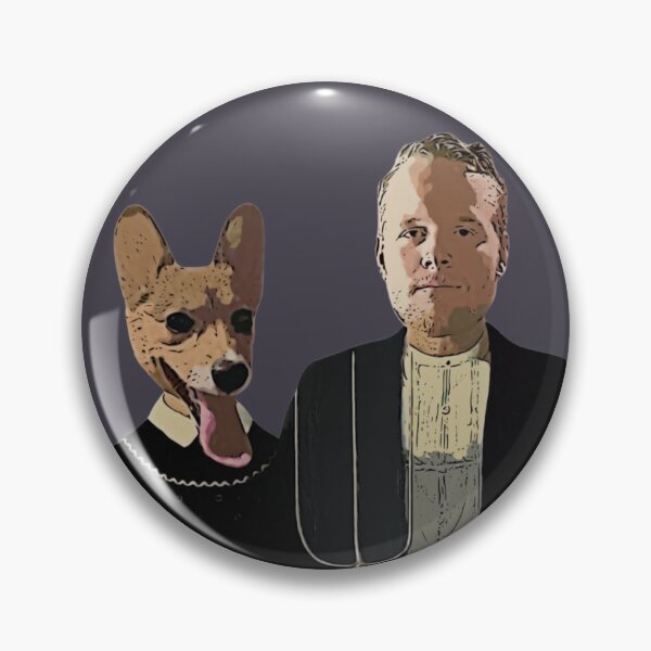 Item preview, American Gothic feat. My Brother and His Corgi designed and sold by katannstans.