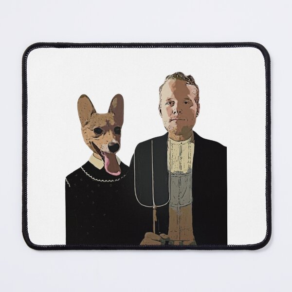 Item preview, American Gothic feat. My Brother and His Corgi designed and sold by katannstans.