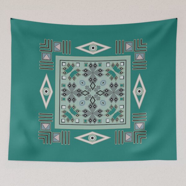 Item preview, Geometric ethnic Indian pattern mint designed and sold by fuzzyfox.