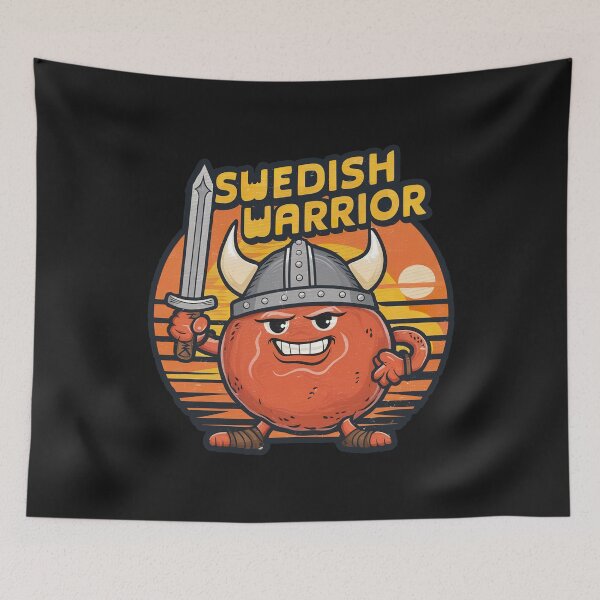 Item preview, ''Swedish Warrior'' Cute Sweden Meatball Funny T-Shirt designed and sold by Witty Shirts.