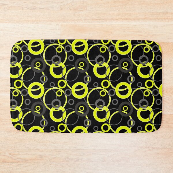 Item preview, Light-black, gray and yellow circles and rings on a black background designed and sold by fuzzyfox.